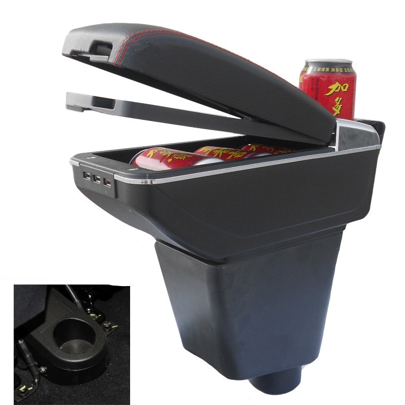 Voor renault captur kaptur  qm3 dubbele laag usb-armsteun armsteun middenconsole opbergvak bekerhouder