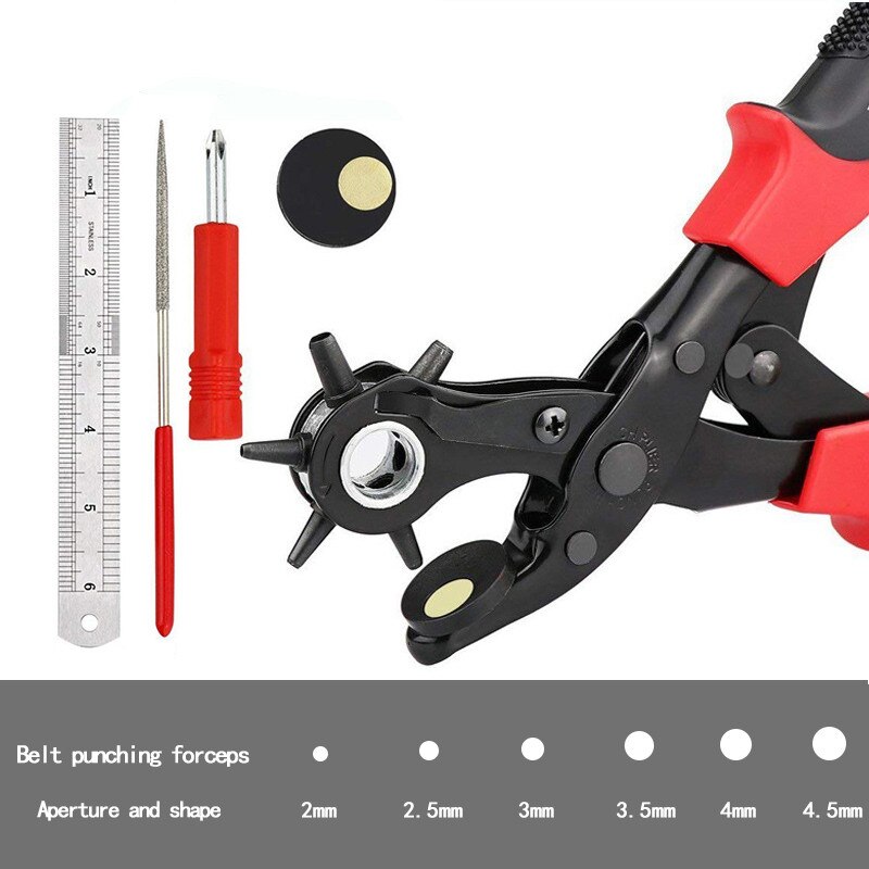 Eyelet and Eyelet Puncher Tool Scrapbook Kit DIY Manual Tools Kit Belt Hole Punch Plier Set for Belts Watch Bands Straps DIY: M