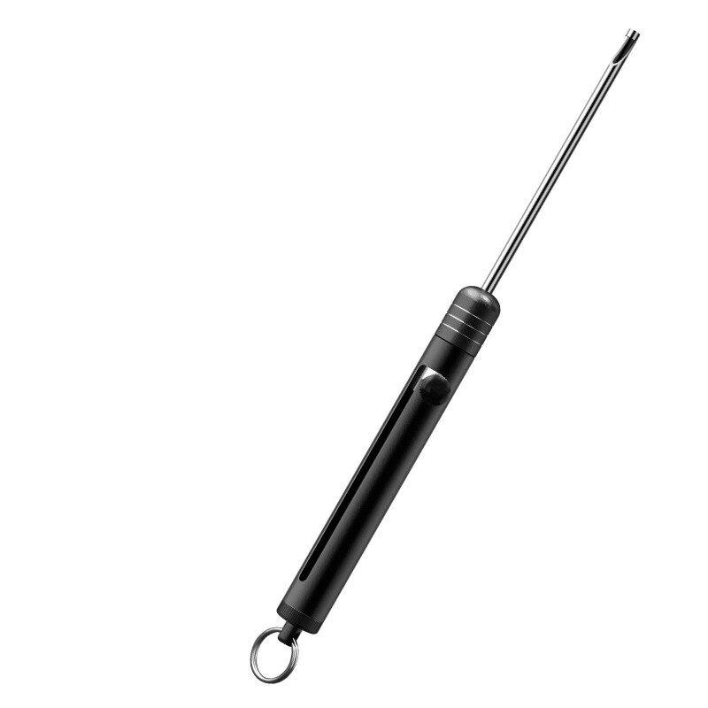 1Pcs Retractable Fish Unhook Extractor Detacher Hook Remover Disgorger Knot Picker Tier Aluminum Safety Portable Fishing Tools: Black