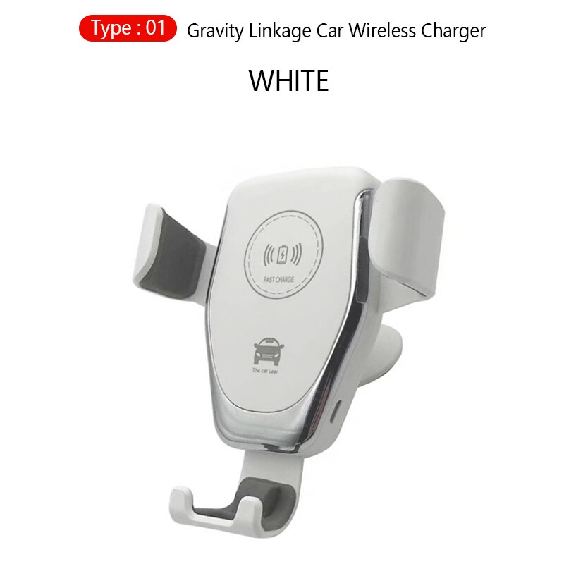 Car Wireless Fast Charging Stand Holder for iPhone 11 Pro Max Xs 8 USB Car Wireless Quick Charger Bracket for Samsung S20 S10 S9: Type 1 White