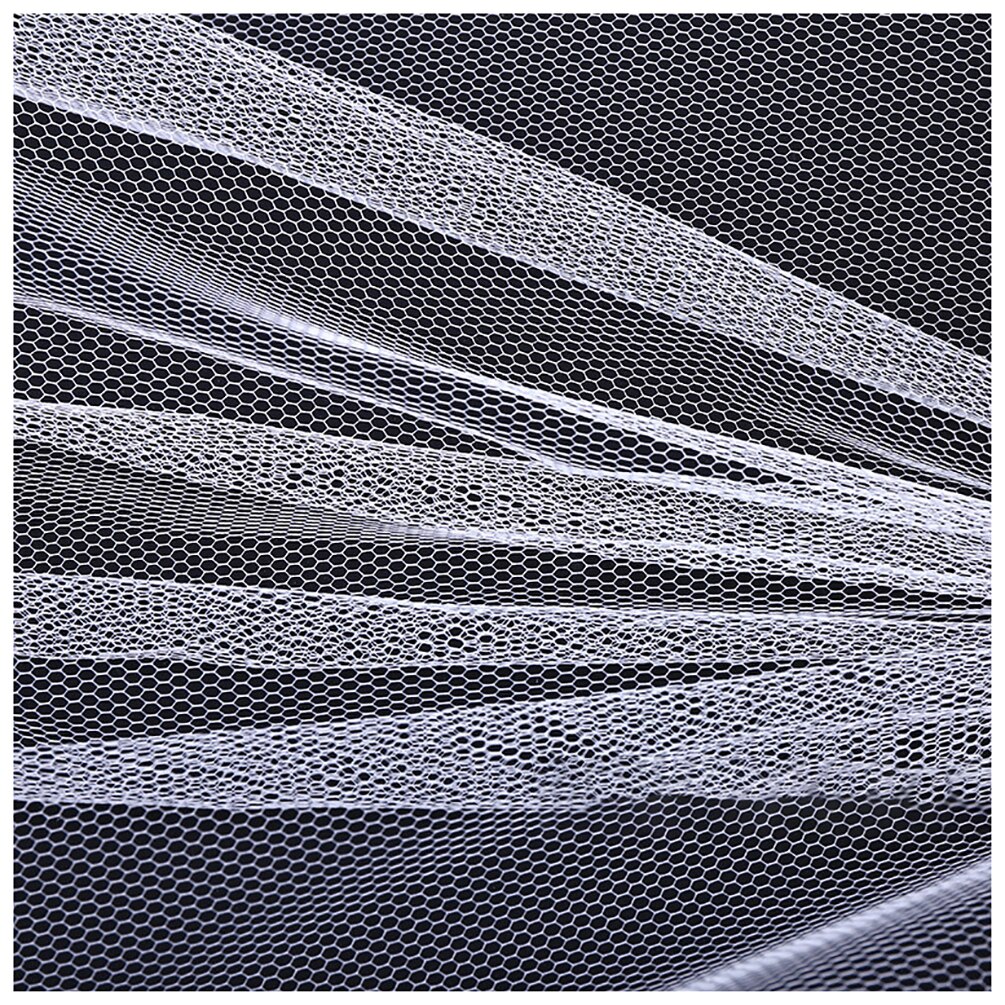1 Meter Reinforced Coarse Net Hard Net Six Corners Mesh Fabric for Wedding Dress Baby Skirt Accessories Mesh Fabric: White 