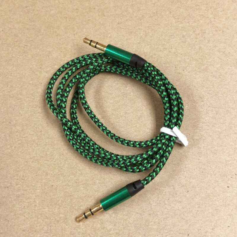 3.5mm Stereo Car Auxiliary Audio Cable 1M Male To Male for Smart Phone MP3 Tablet PC Aux 3.5mm Stereo Audio Cable: Green