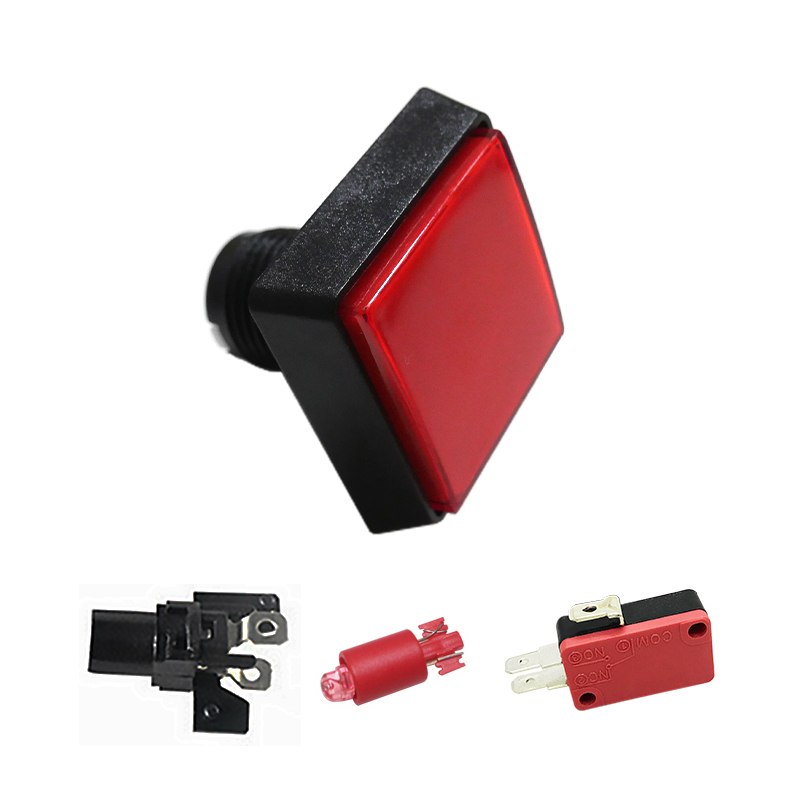 10 stücke 51*51mm quadratisch beleuchtete Tasten beleuchtet Druckknopf mit Mikrosc Halfter für Arkade-Musik-Spiel maschine 5 Farben: verrotten