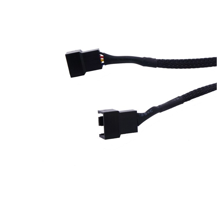 Computer fan cable 4Pin PWM temperature control cooling fan cable package nylon network one minute two computer adapter cable