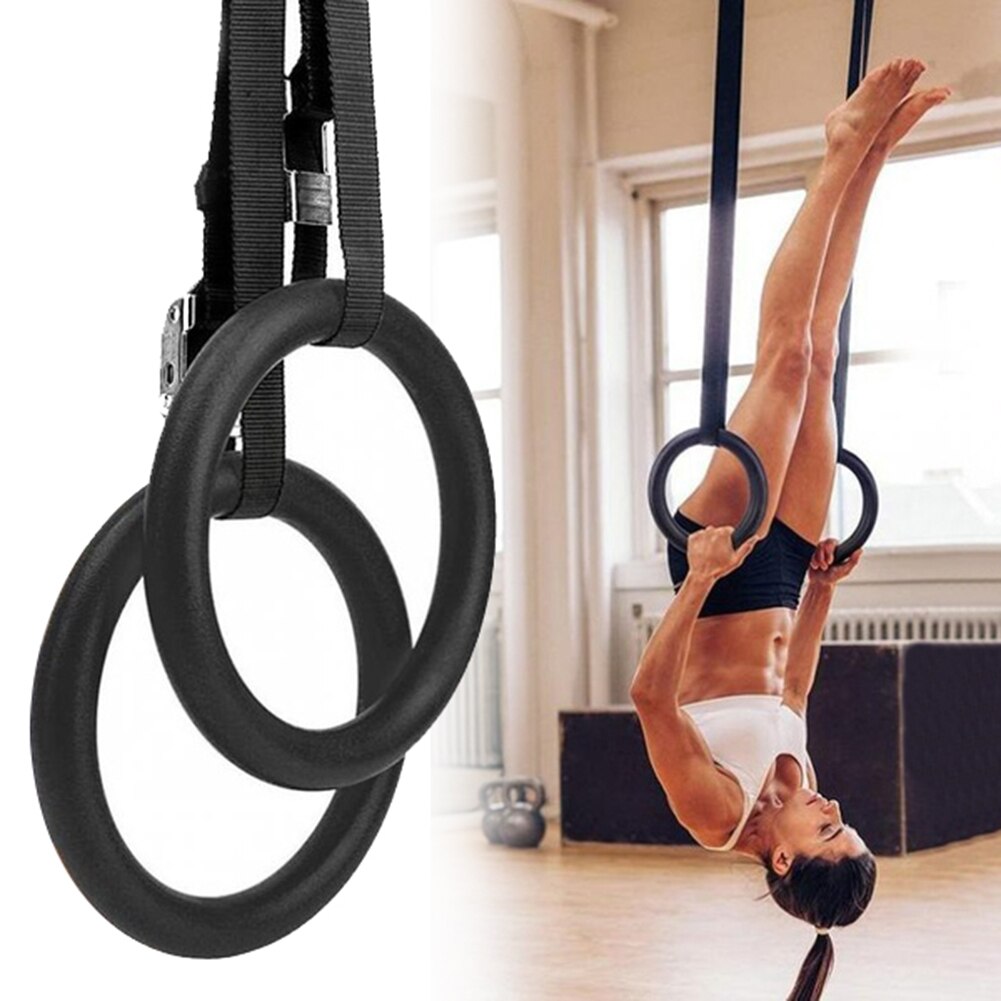 2Pcs Home Gym Pull Up Exercise Fitness Gymnastic Rings Strength Training Tool
