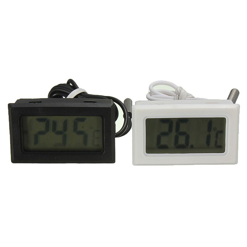1pcs White/Black Digital Probe Embedded Thermometer Home Kitchen Fridge Freezer Aquarium Tank Incubator Temperature Sensor