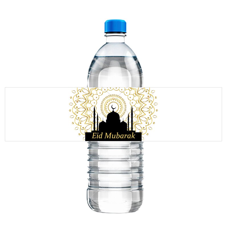 Étiquettes autocollantes Eid Mubarak, 20 pièces, pour décoration Eid al-fitr, pour bouteille d&#39;eau, pour fête musulmane islamique, pour bricolage: I