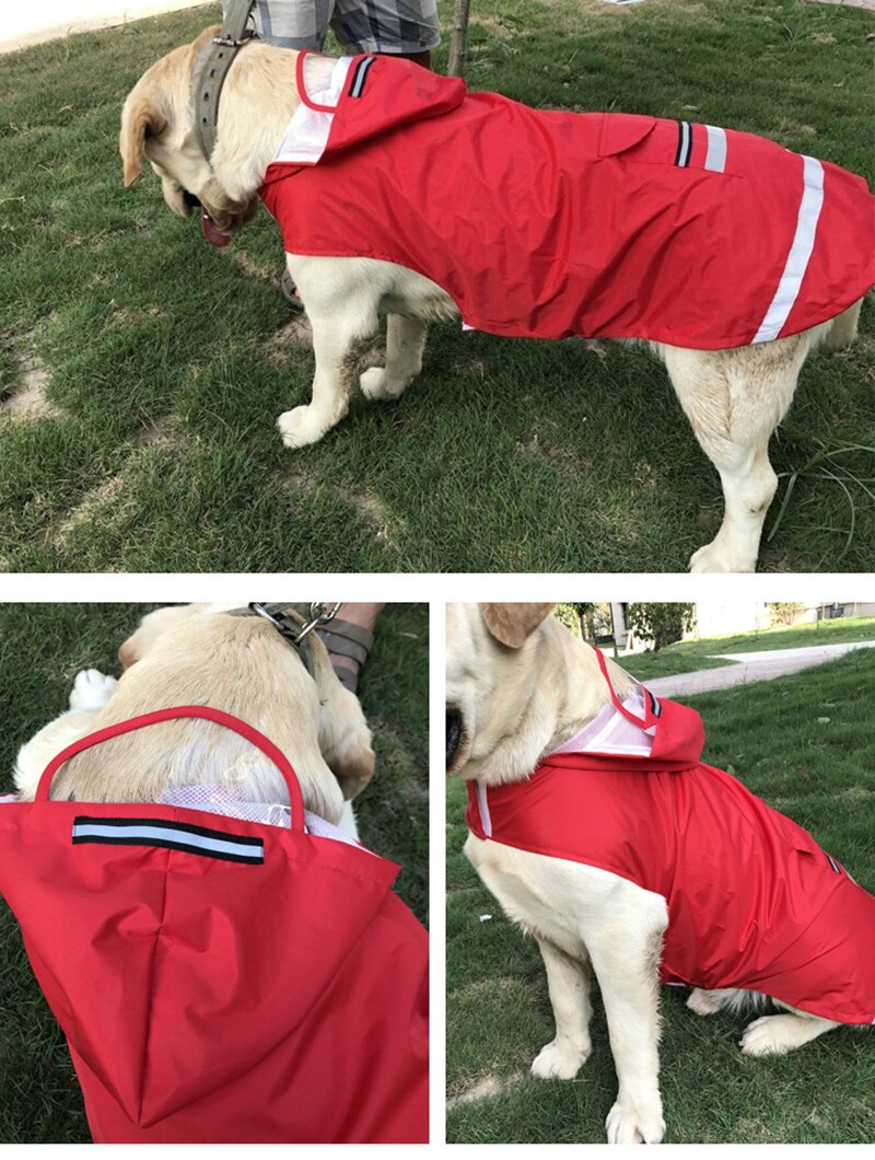 Vattentät husdjur stor hund regnjacka stor hund kläder utomhuskappa regnjacka reflekterande medium stor hund poncho andas mesh