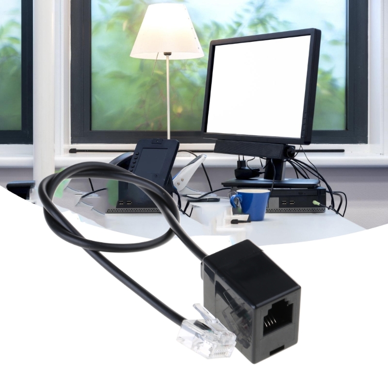 RJ45 to RJ11 Converter Adapter Cable Connector, Ethernet To Phone Line Connector RJ45 8P8C Male To RJ11 6P6C Female Cord