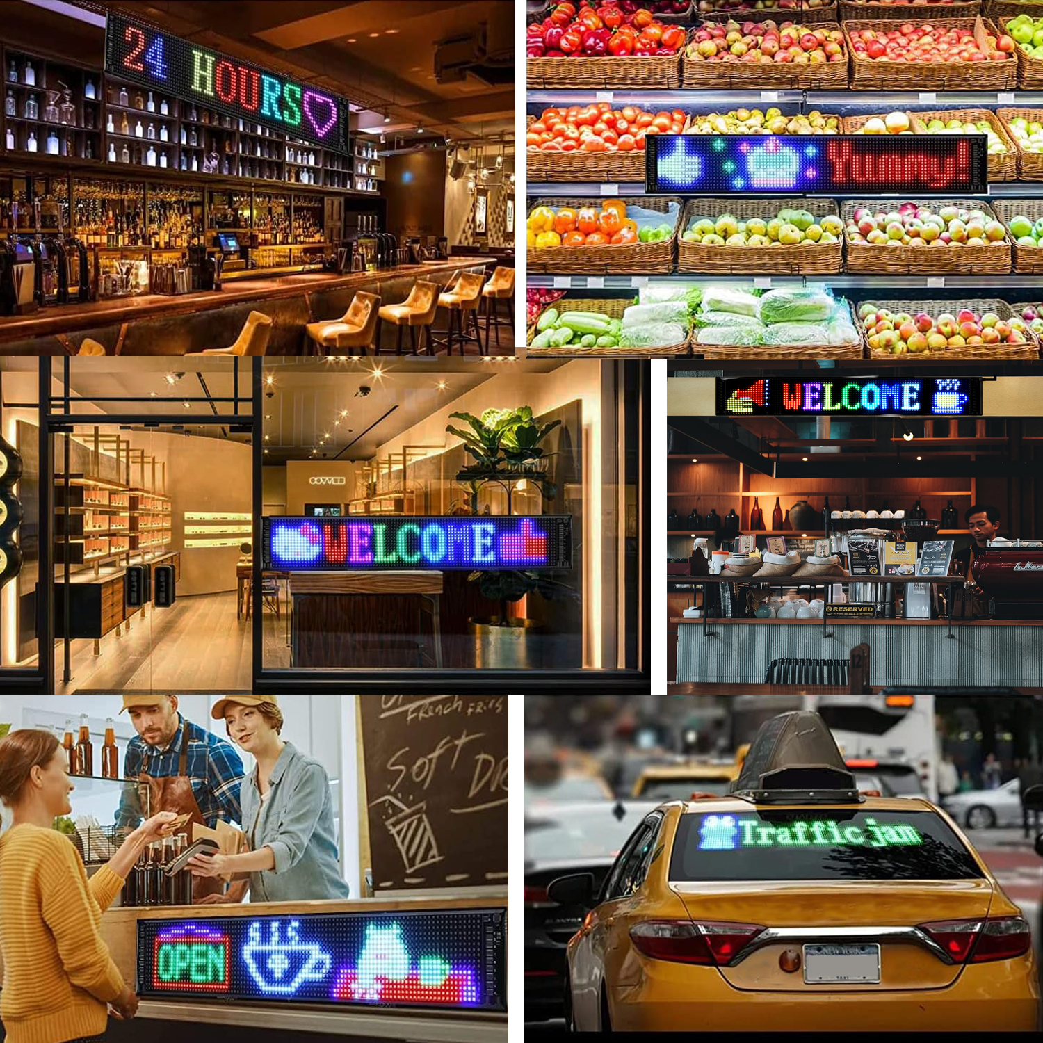 GOTUS scrollen helle Werbung LED-Schild USB 5V Bluetooth APP Kontrollschild programmierbares Textenmuster LED-Autoschild