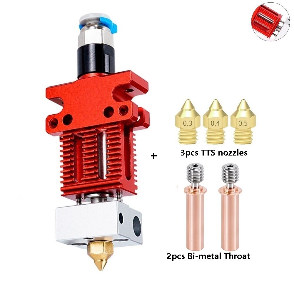 MEGA CR-6 SE Hotend Kit Metal Extrusion Extruder 3D Printing Parts Titanium alloy Bimetal heatbreak for Creality CR-5 PRO CR6: add NozzlesThroat