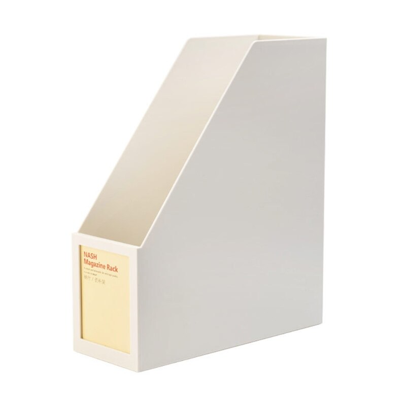 LX0B Multi-purpose Document File Holder with Lable Window File Storage Case Easy to Push/Pull Vertical Placement for Office: White