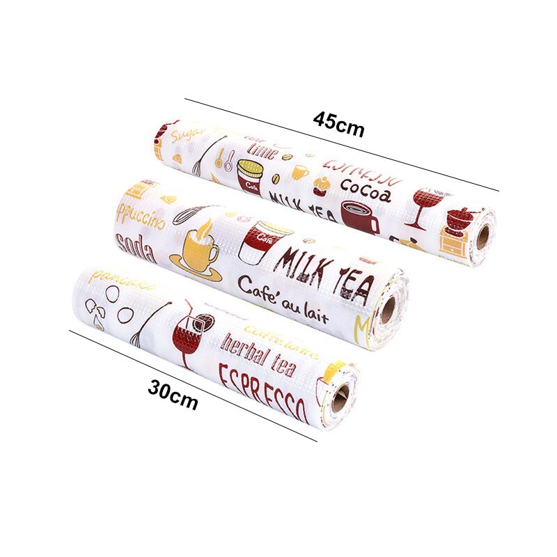 Sqinans kjøkkenbord skuff matte hylle liner kontakt papir vanntett hjem organisering garderobe pad sko skap matte: Rødt servise / 45 x 300cm