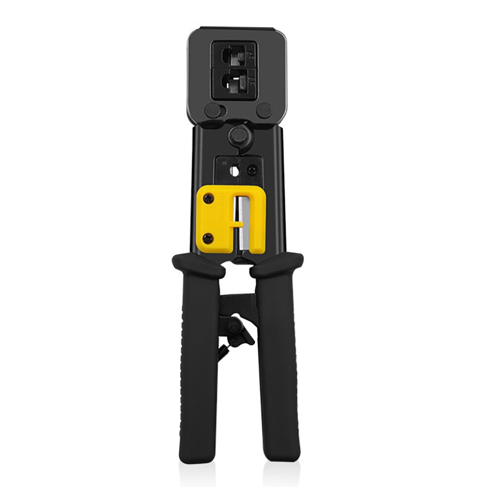 RJ11 RJ45 Crimping Tool Ethernet Network LAN Cable Crimper Cutter Stripper Plier Modular 8P RJ45 and 6P RJ12 RJ11: Black