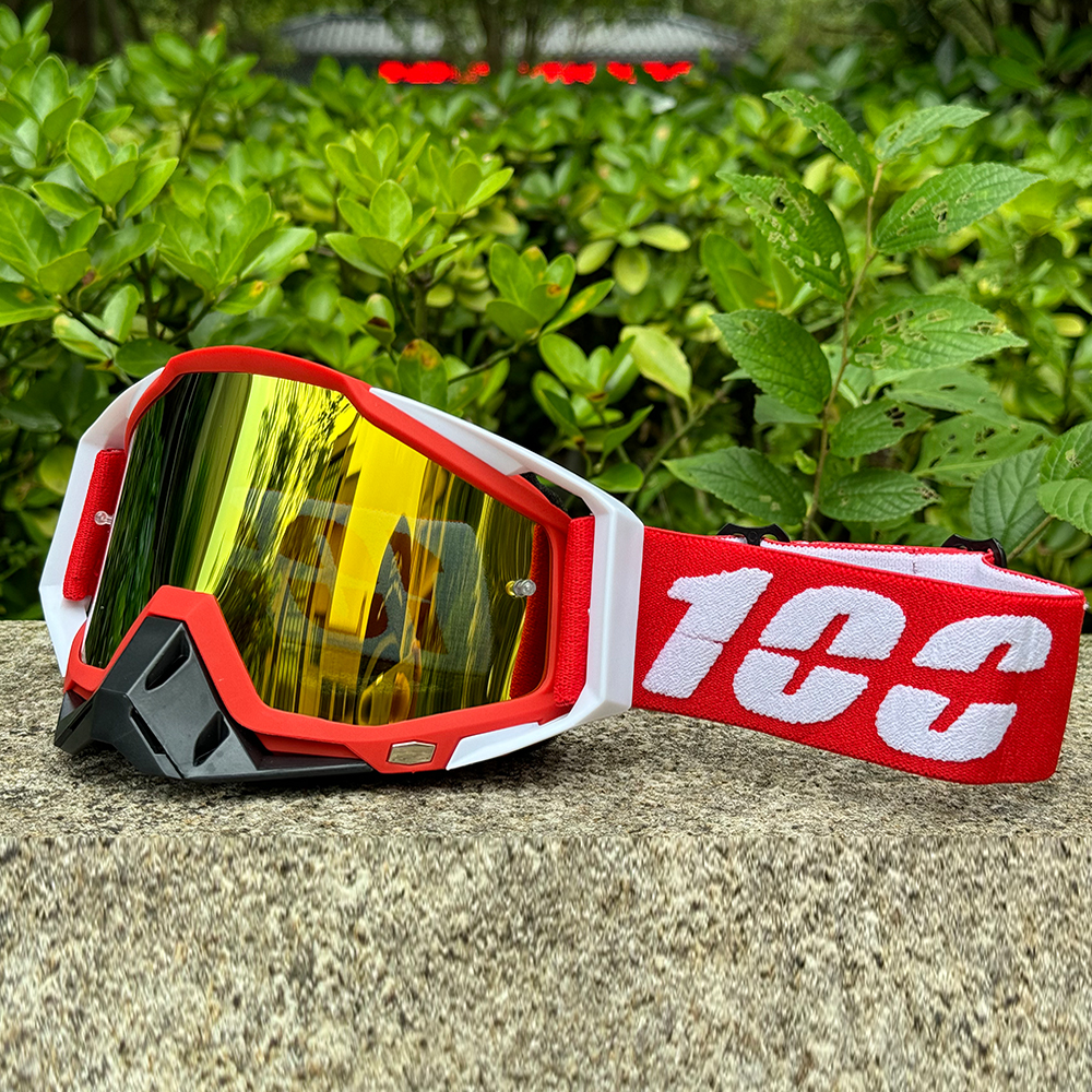 100 motorcykelbriller beskyttelsesbriller motocross beskyttelsesbriller hjelm mx moto dirt bike atv ski udendørs sport glas scooter beskyttelsesbriller maske: Grøn