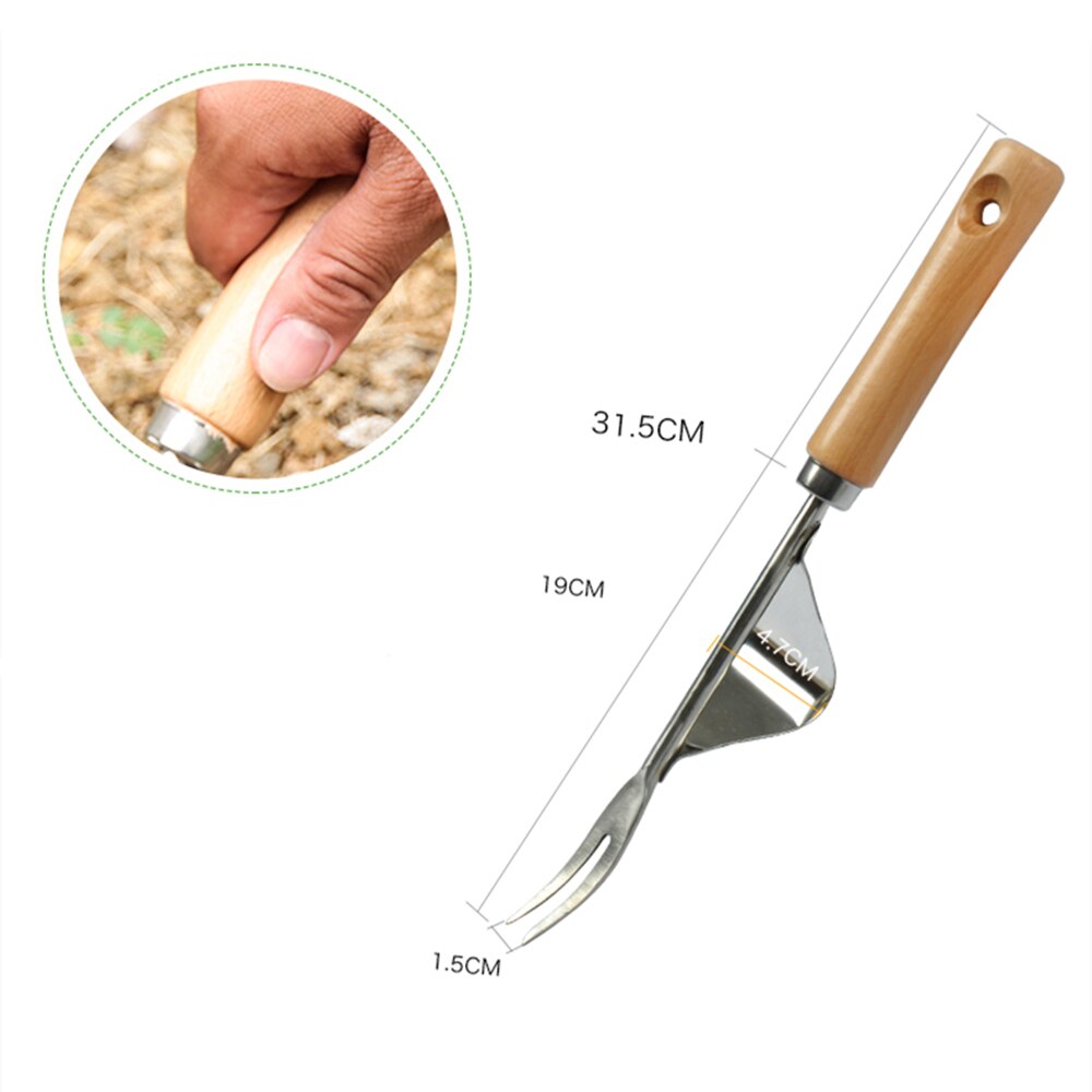 Manual Weeder Fork Metal Hand Garden Wood Handle Digging Puller Weeding Tool Garden Transplanting Digging Tools KYY1115