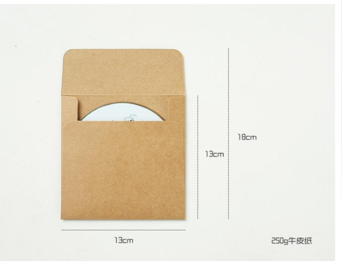 5pcs/lot Vintage CD Optical Disc Envelope Kraft Paper CD Bag DIY Envelope Wedding