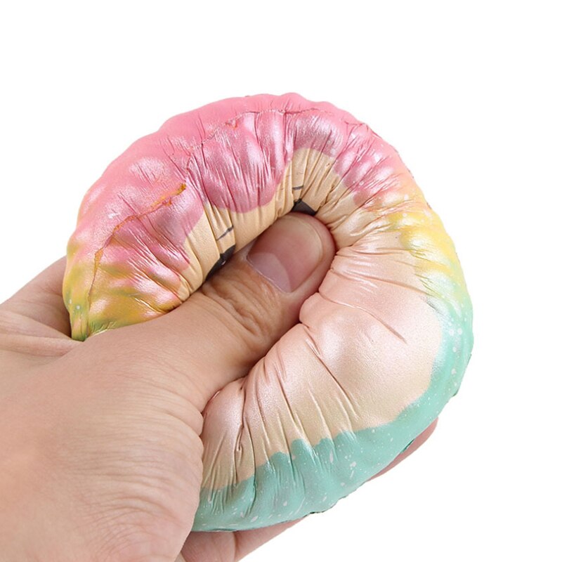 Jumbo Colorful Galaxy Hedgehog Squishy Cartoon Doll Slow Rising Soft Squeeze Toy Bread Cake Scented Fun for Kid Xmas 9*10CM