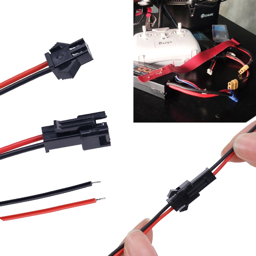 20Pcs/10Pairs Plug Man-vrouw Draad Connector Kabel Pigtail Plug Terminal Aansluiten Draad Voor Led Downlight plafond Lamp