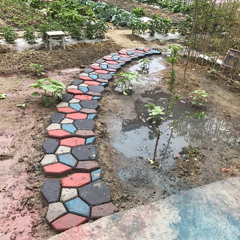 Paquete de 3 moldes irregulares para pavimento, fabricante de camino, fabricante de camino, molde de ladrillo, forma de concreto, moldes de piedra escalonadora para jardín, Cour