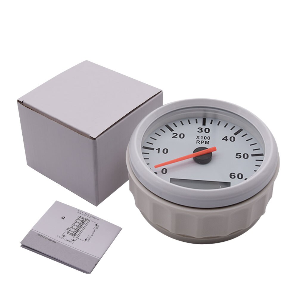 4K Boat Tachometer Marine Tacho Meter Gauge LCD Hourmeter 12V/24V 4000 RPM 85mm Boat Tachometer Gauge Tacho Meter Waterproof