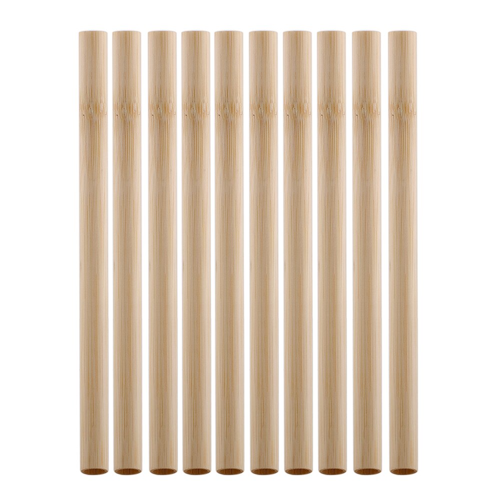 10 Stuks Biologische Bamboe Rietjes Herbruikbare Met Coconut Fiber Borstel 20Cm 8 "Rietje Biologisch Afbreekbaar Kids Volwassenen: Beige