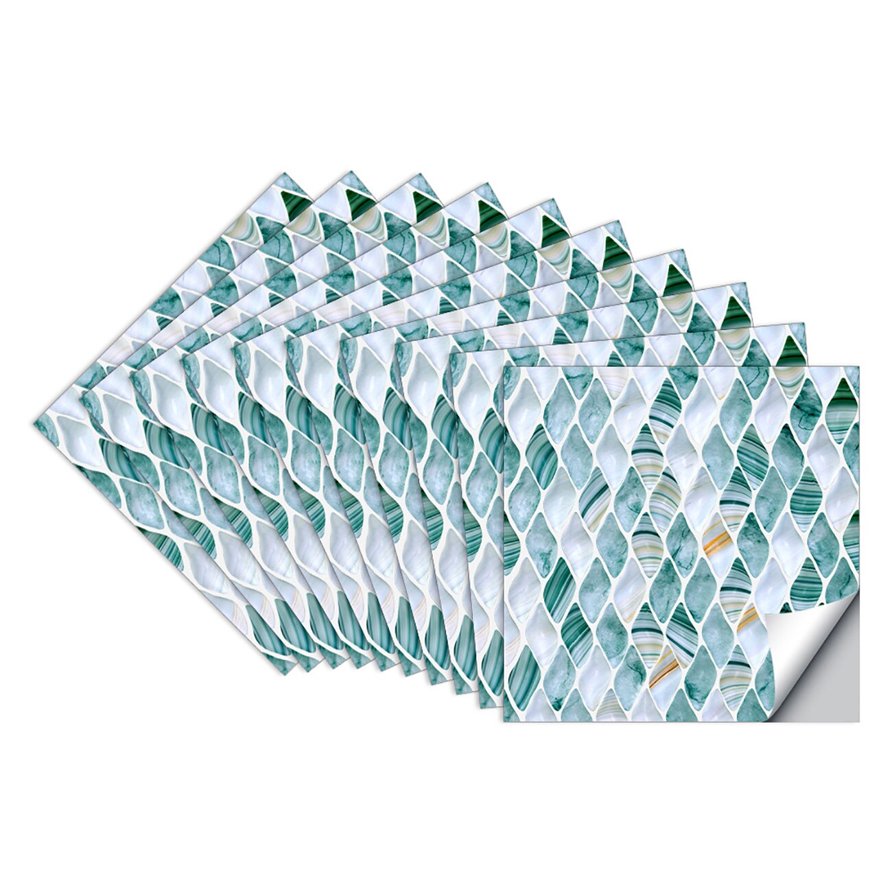 10 Stks/set Rechthoek Houtnerf Textuur Tegels Muursticker Keuken Olie-Proof Wastafel Tafels Home Decor Keramiek Art Behang