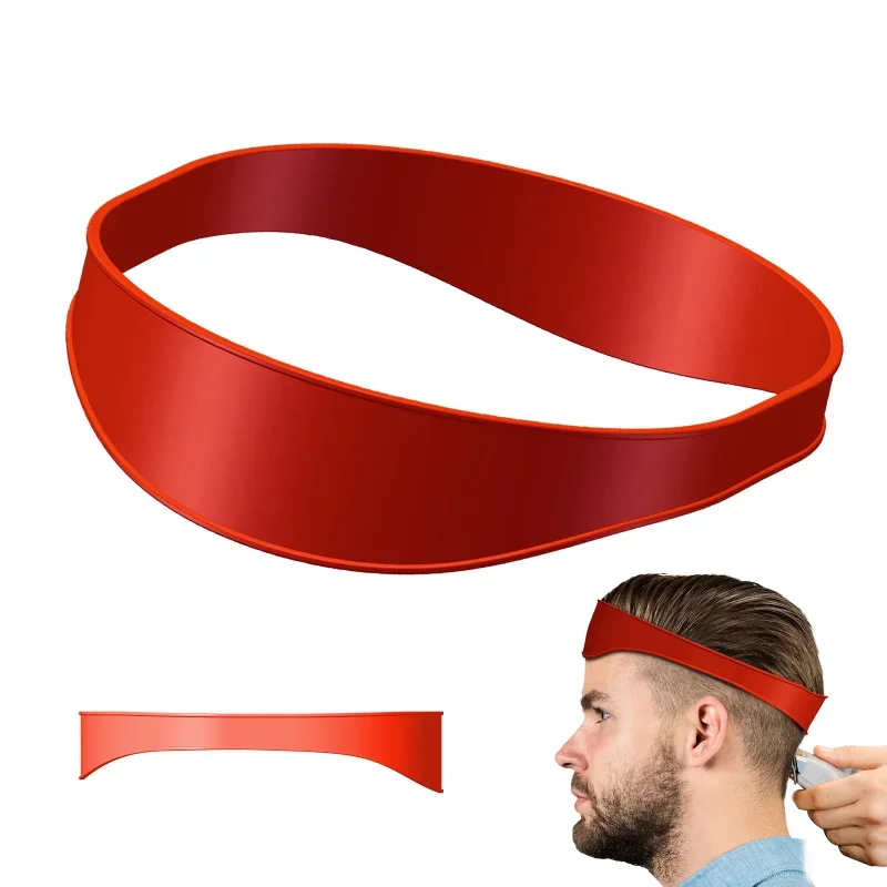 Regla de corte de pelo para hombres, guía de escote, cortes de pelo curvos, estilizador de diadema, peine de barbero, herramientas de barba, herramientas de peluquero: Rojo