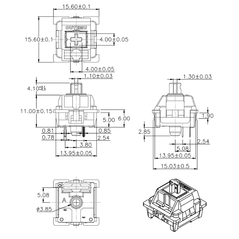 Mechanical Keyboard DIY Accessory Switches LED Switch for Cherry MX Gateron