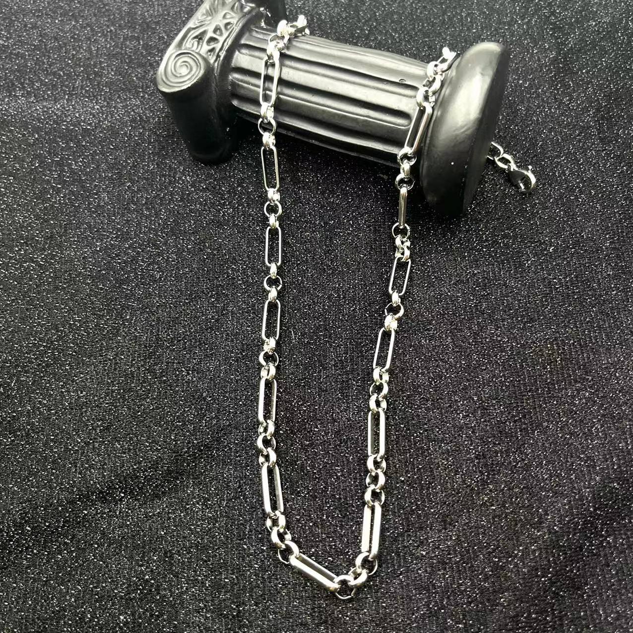 Stainless Steel Chains Hand made Link Necklaces Silver Color Jewelry Never Rub Off Choker: a11