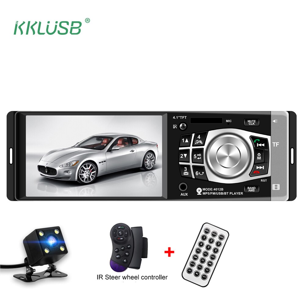 Auto radio 1 een DIN 12 v Car audio Stereo Multimedia Speler 4.1 inch Scherm autoradio bluetooth SD USB TF ondersteuning Camera 4012B