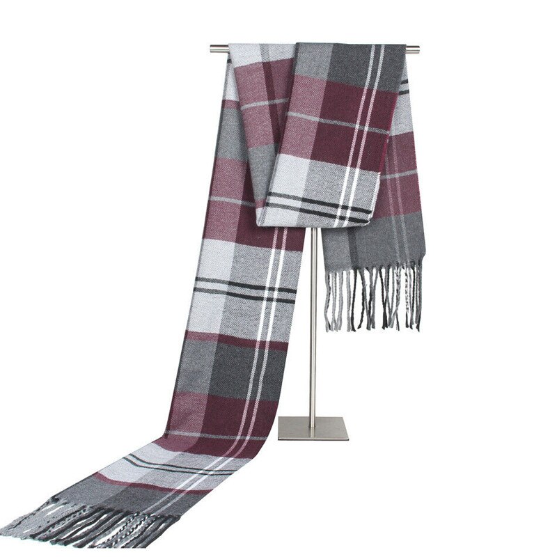 Scarf Mens Fine Thermal Tartan Scarves Winter Warm Soft Shawl Business Check Plaid Neck Wraps 190cm Long Scarf: D