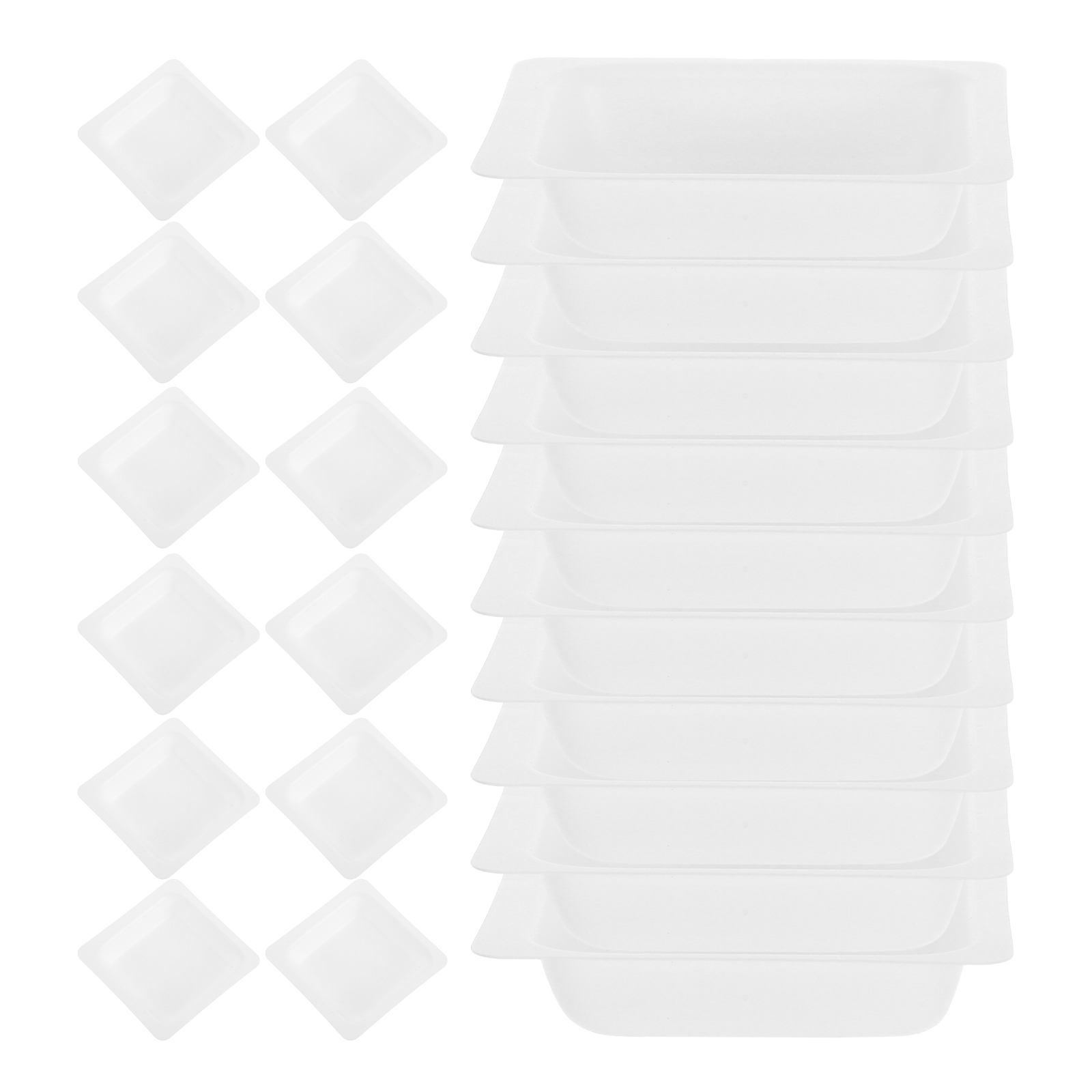 Plato de pesaje de 100 Uds., equipo de laboratorio de plástico resistente, polvos, líquidos, sartenes reutilizables, contenedores de almacenamiento para enseñanza