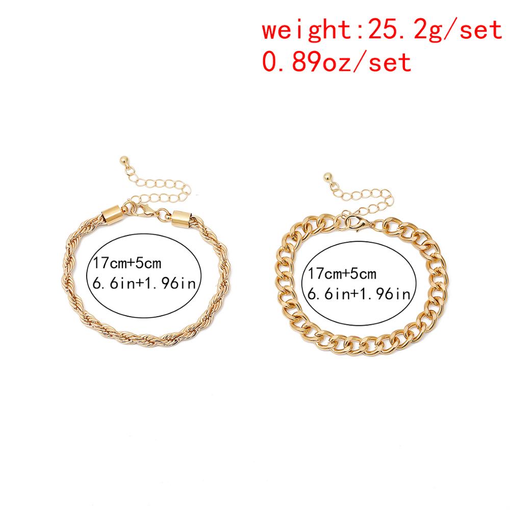 Ingemark Charm Vintage Twisted Chain Bracelets Set for Women Armband Punk Boho Snake Link Bracelet Jewelry