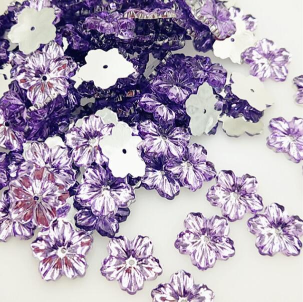 100 stk/parti flerfarvet pæonblomst akryl rhinsten, krystal cabochons, smykketilbehør til gør-det-selv dekoration 13mm: 4