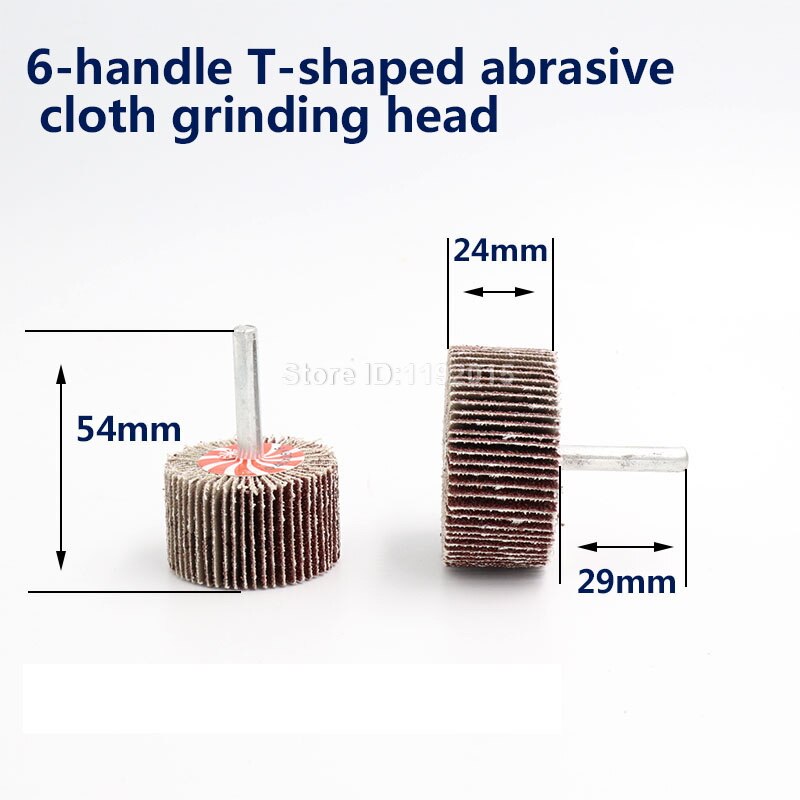 1 stk 6mm skaft korn 80#  sandpapir slibning slibehoved flap polerhjul skiver dorn til roterende miniboreværktøj