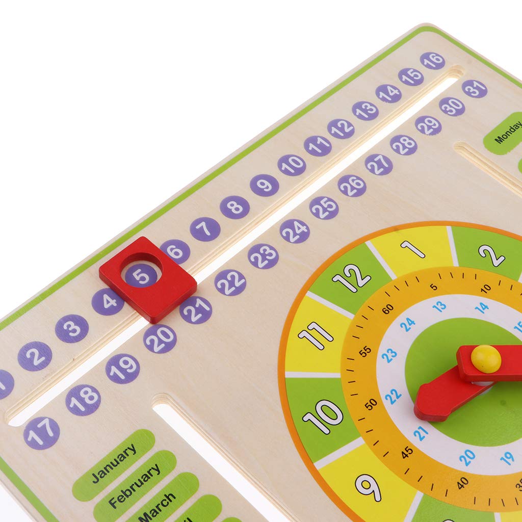 Houten Klok Kalender Puzzel Spel Tijd Leren Logisch Denken Educatief Speelgoed Voor Kinderen Kids