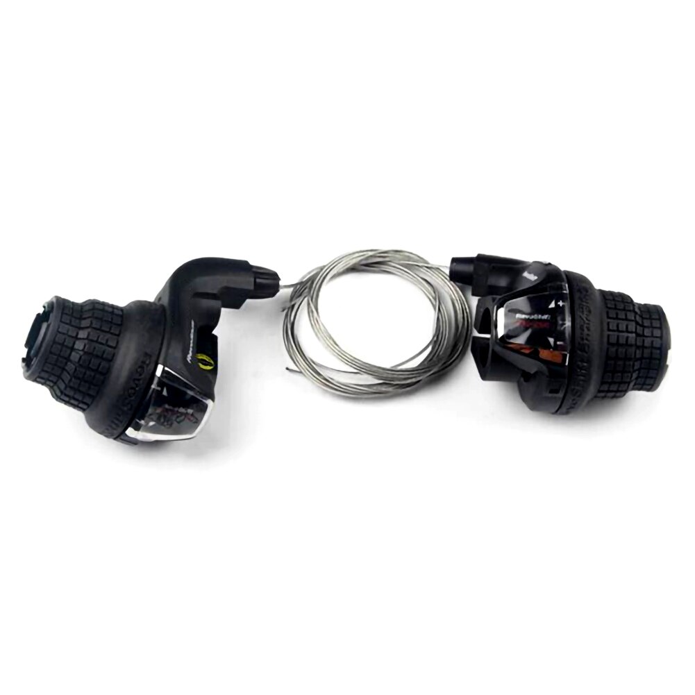 Bicycle Twist Shifters With Grips – Single Speed, Red/Black, For Mountain Road Folding Bikes