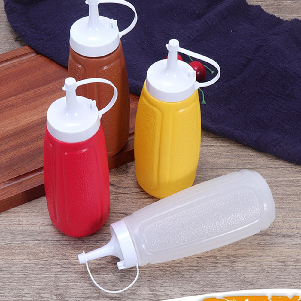 Plastic Squeeze Bottle Jam Sauce Bottle Kitchen Condiment Dispenser Bottle