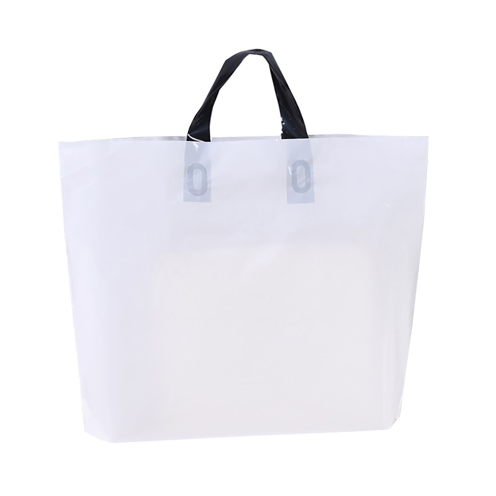 5Pcs Plastic Merchandise Bags With Handles Retail Clothing Shopping Bags Reusable Bags Boutique Bags Take Out Bags: White