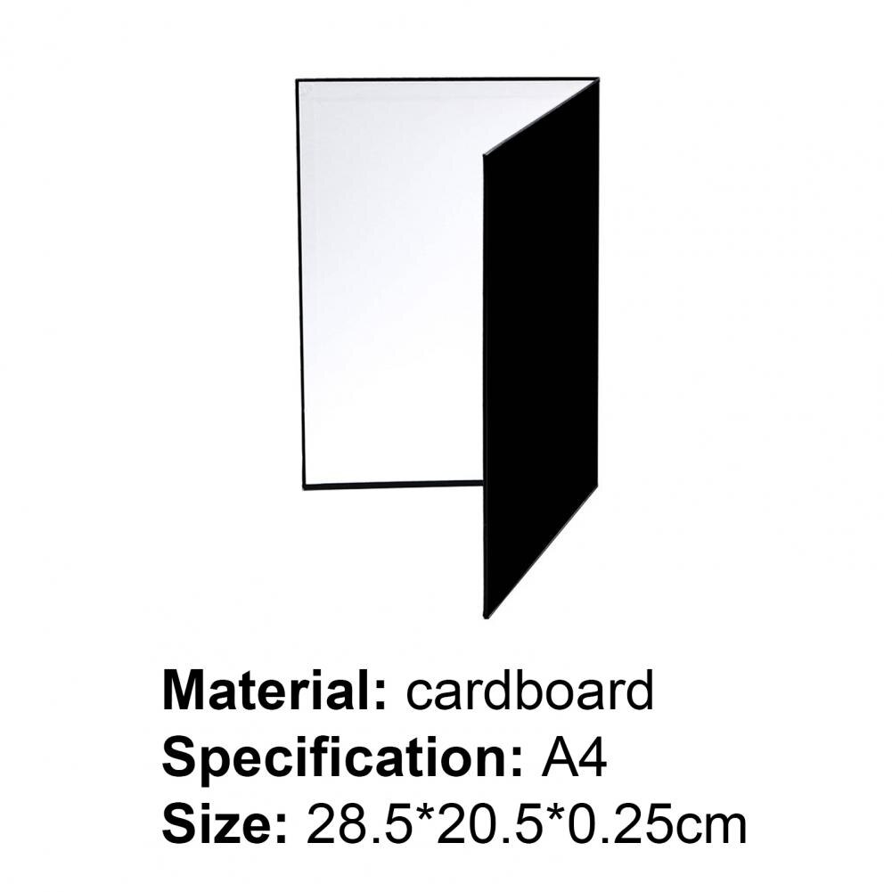 A4 Photography Cardboard Folding Reflector Black Silver White Thick Paper Book Board Reflective for Camera Photo Shooting
