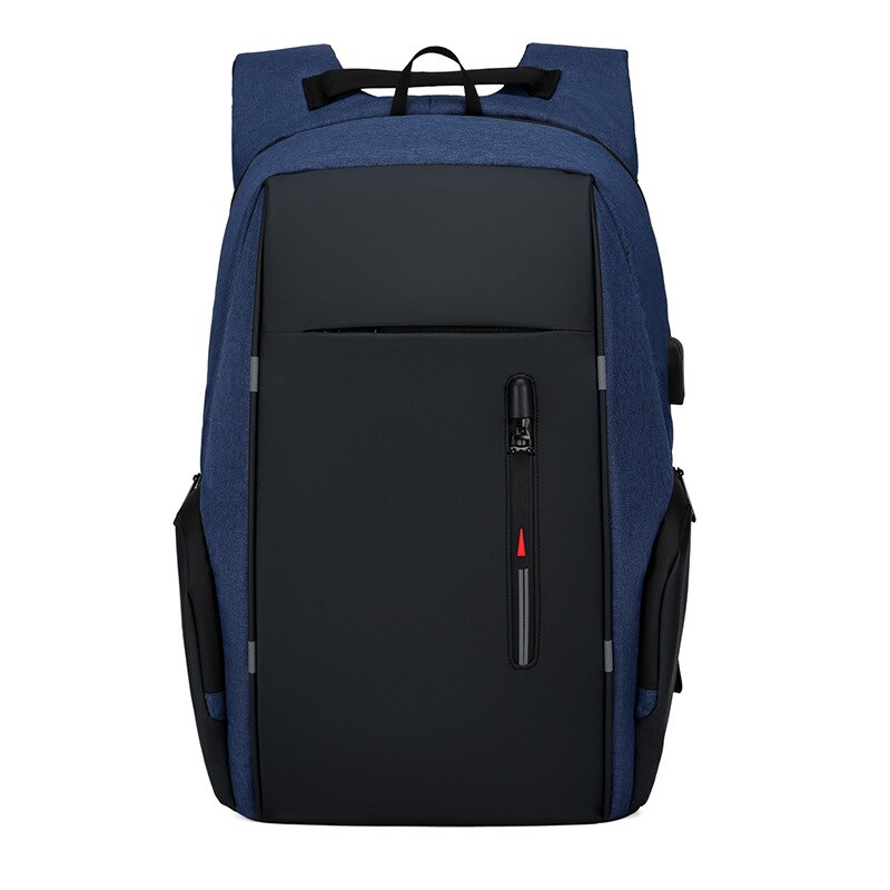Laptop-rucksack mit super-usb-ladefunktion, reflektierenden streifen, große reisetasche, wasserdichter rucksack für herren: Blau