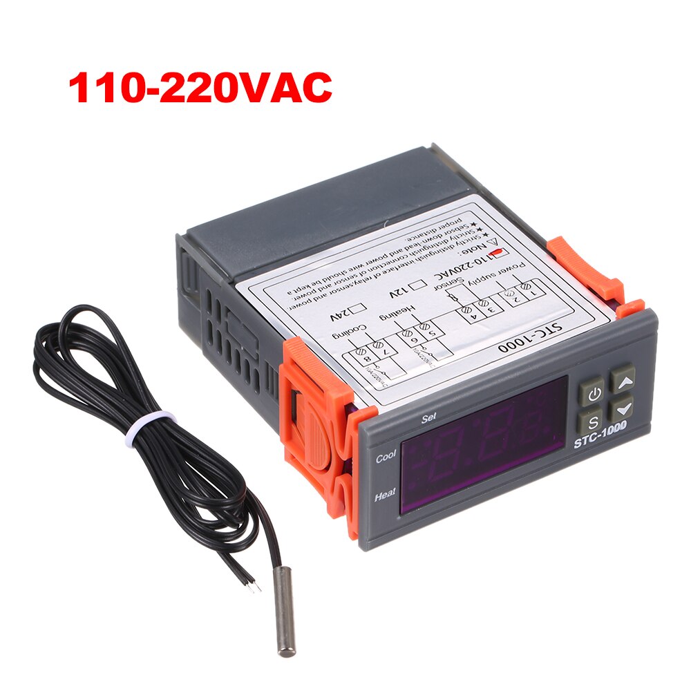 STC-1000 Digital Temperature Controller Heating Cooling Centigrade Thermostat 2 Relays Output with Sensor