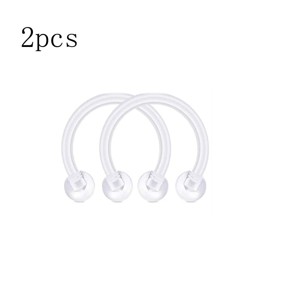 Clear Kraakbeen Earring Piercing Vazallen Flexibele Acryl Helix Hoop Neus Lip Stud Wenkbrauw Tragus Septum Hoefijzer Ring Paars: A Nose 2pcs