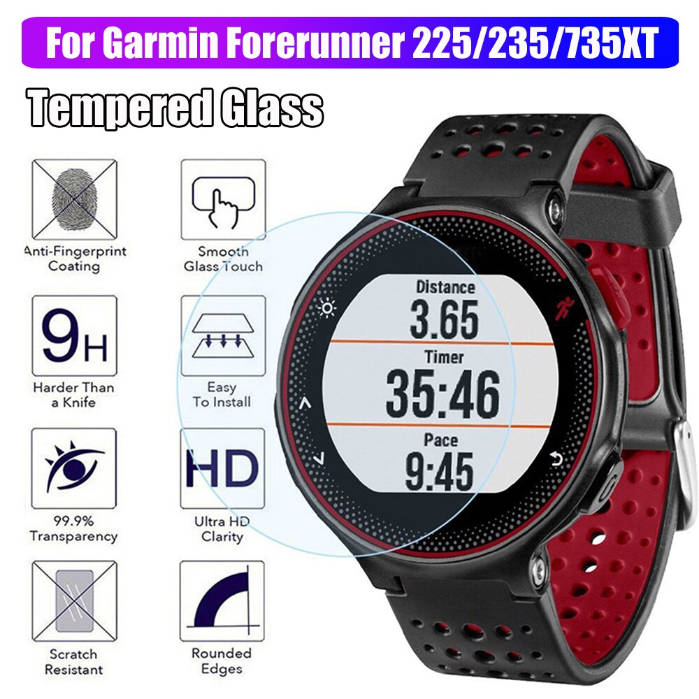 Voor garmin forerunner 235 225 735xt gehard glas 9h schermbeschermfolie voor garmin smart watch schermbeschermfolie