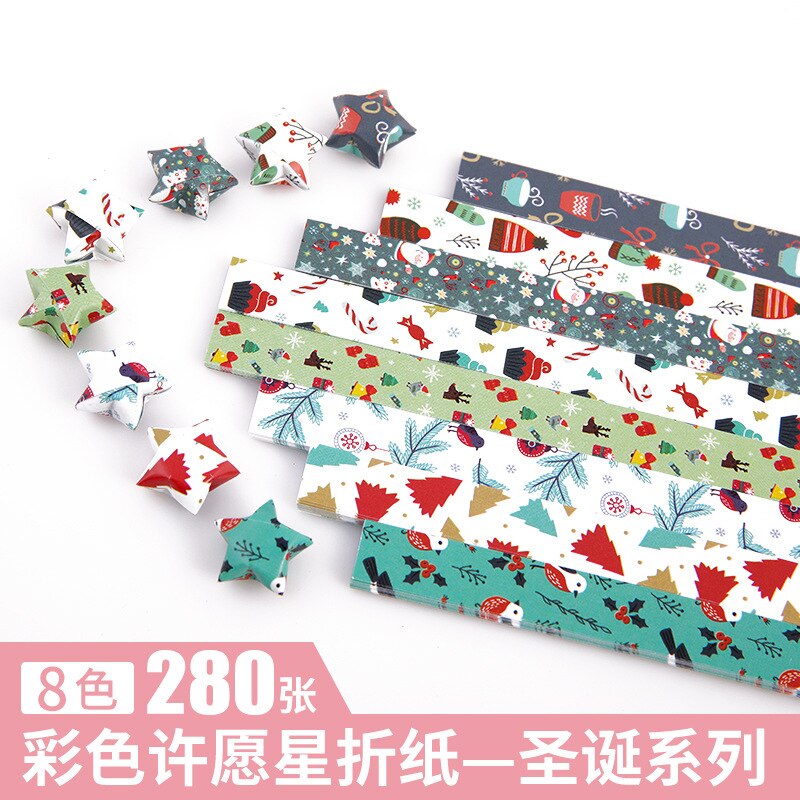 280 Pcs Gemengde Kleur Vouwen Lucky Star Origami Papier Handgemaakte Diy Papier Decoratie: shengdan