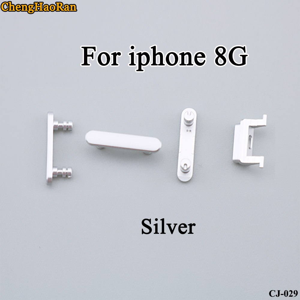 ChengHaoRan 1Set para iPhone 8G 8Plus 8P botón de encendido Volumen de silencio botones teclas botones laterales reemplazo de piezas de reparación de juego completo: iphone 8G-Silver