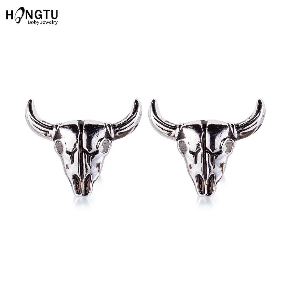 HONGTU 1 PC bull Cartilage Earring Stud Ear Helix Piercing Jewelry Tragus Copper Earrings Stud women men body Jewelry 16g