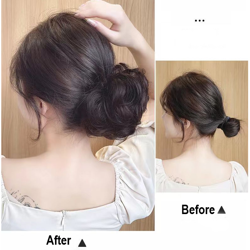 Sunslymei synthetischer Haarknoten zum Anklipsen, Chignon-Haarteil, lockige, unordentliche Pferdeschwanz-Haarverlängerungen, Scrunchie-Haarteile für Frauen