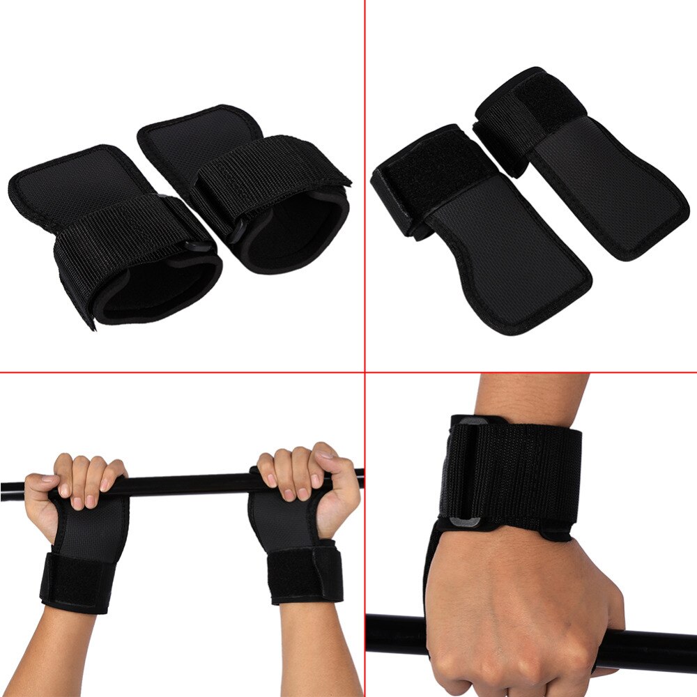 1 Paar Zwart Anti Skid Gewichtheffen Handschoenen Gym Gewichtheffen Polsbandjes Fitness Oefening training Half Vinger Gym Handschoenen